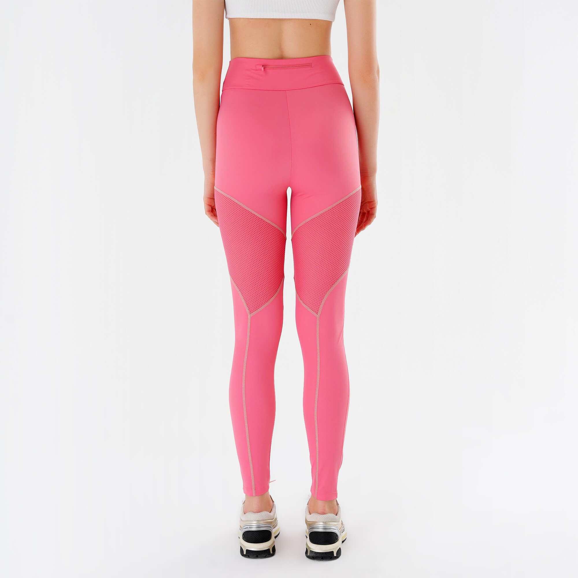 Fendi - Pink & Beige Mirror Gym Leggings M